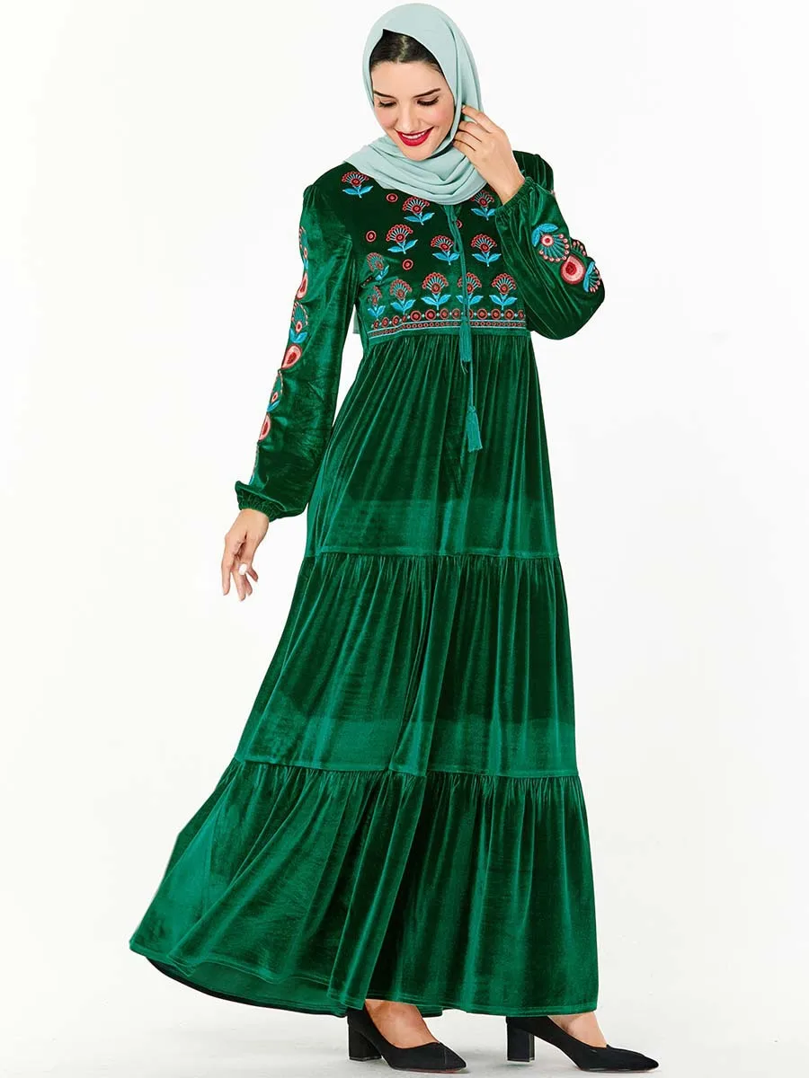 Кафтан абайя Дубайский хиджаб мусульманское платье джилбаб турецкая исламская