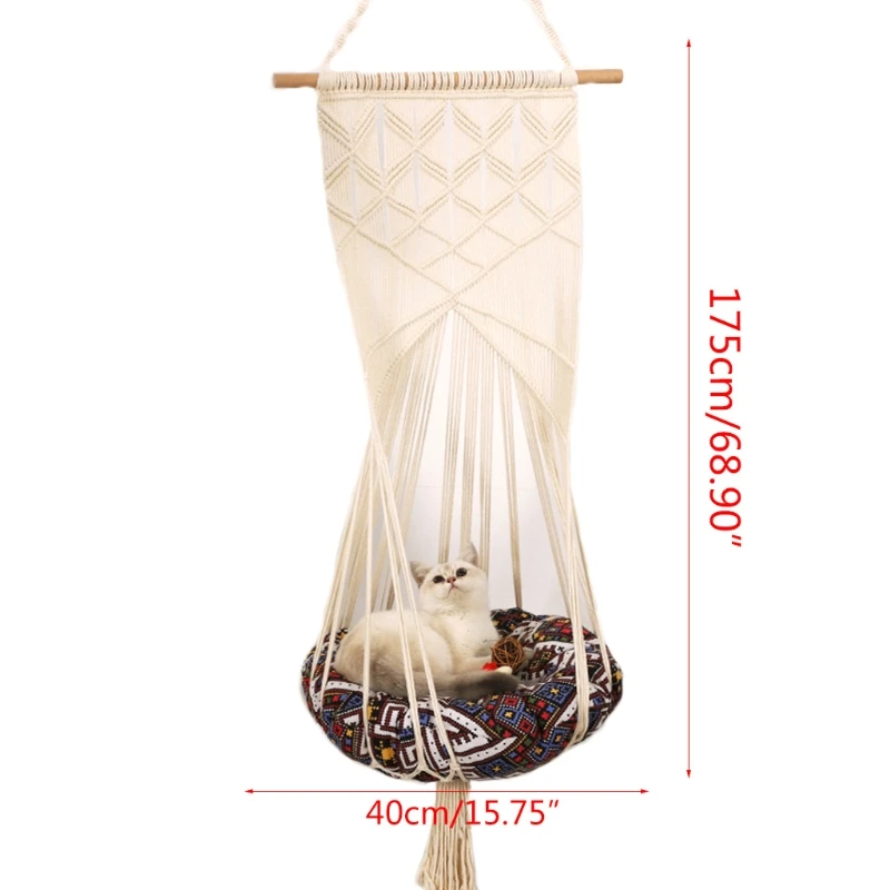 

Cool Hammock Summer for Cat with Hook Swing Hanging Cat Weave Bed for Small/Middle Size Cats Relaxing Bed