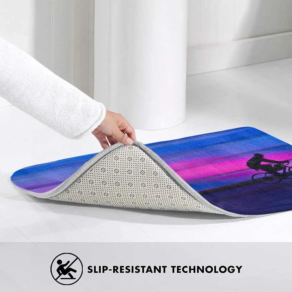 

Sky Sea Bike Flannel Doormat Welcome Doormat Entrance Carpet Anti-Slip Nordic Style Colorful Door Floor Room Dustproof Mats