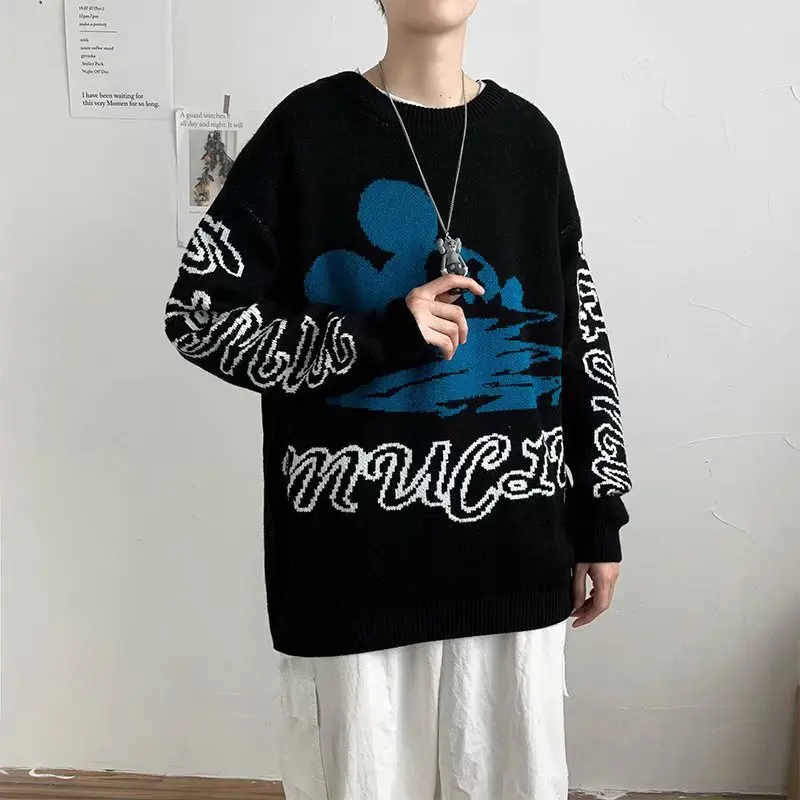 

2021 Disney Mickey Mouse Sweater Hoodie Sweatshirts harajuku Autumn And Winter Men's clothing Male Loose Tops Casual Fashion