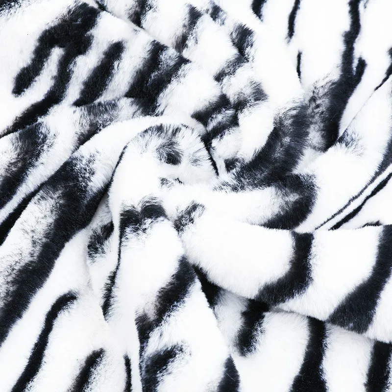 Искусственный кроличий мех с принтом тигра диван-Зебра плюшевая игрушка модная
