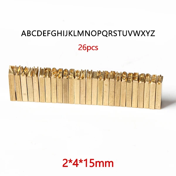 2x4x15mm A-Z ZONESUN DY-8 набор букв Набор цифр LT-50D набор букв LT-50D Набор цифр MT-50 цифр, буква для кода печатная машина - Цвет: 2x4x15mm A-Z
