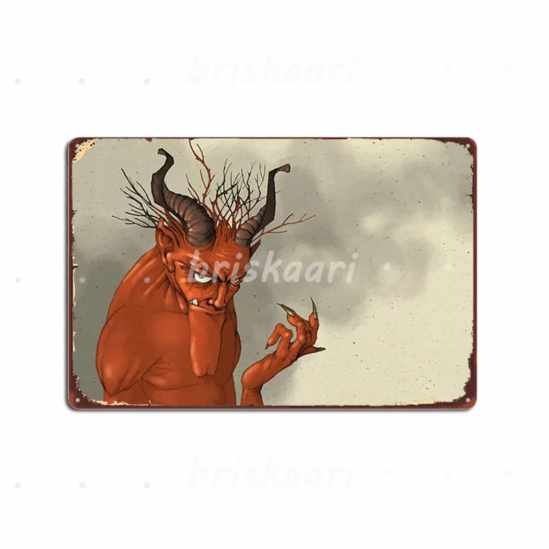 

Red Troll Metal Signs Garage Decoration Home Classic Wall Cave Metal Posters