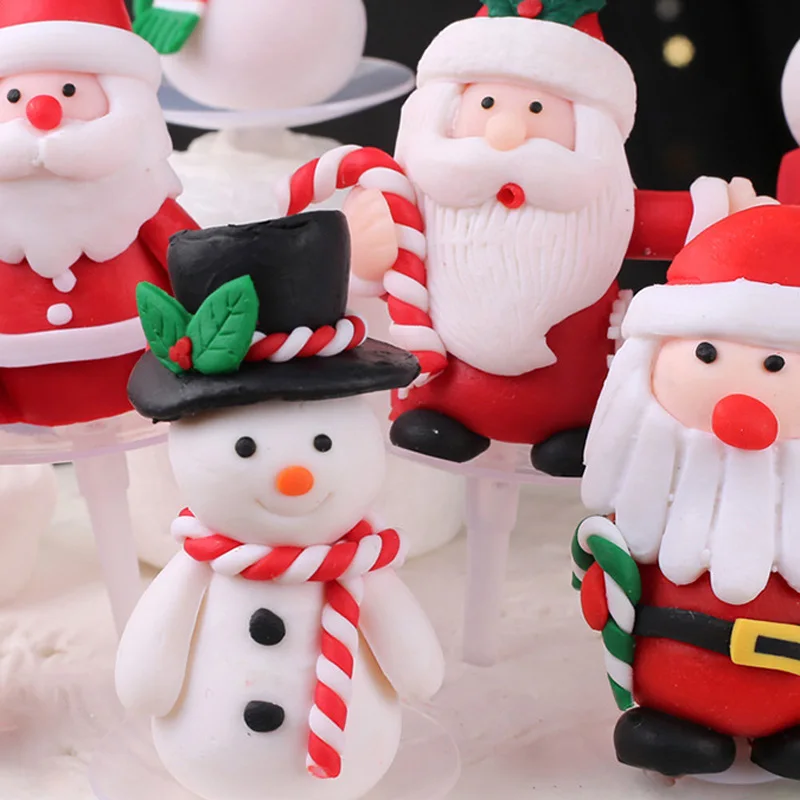 Leeiu 1 шт. рождественские фигурки для тортов носки в виде Санта Клауса кексов флаг
