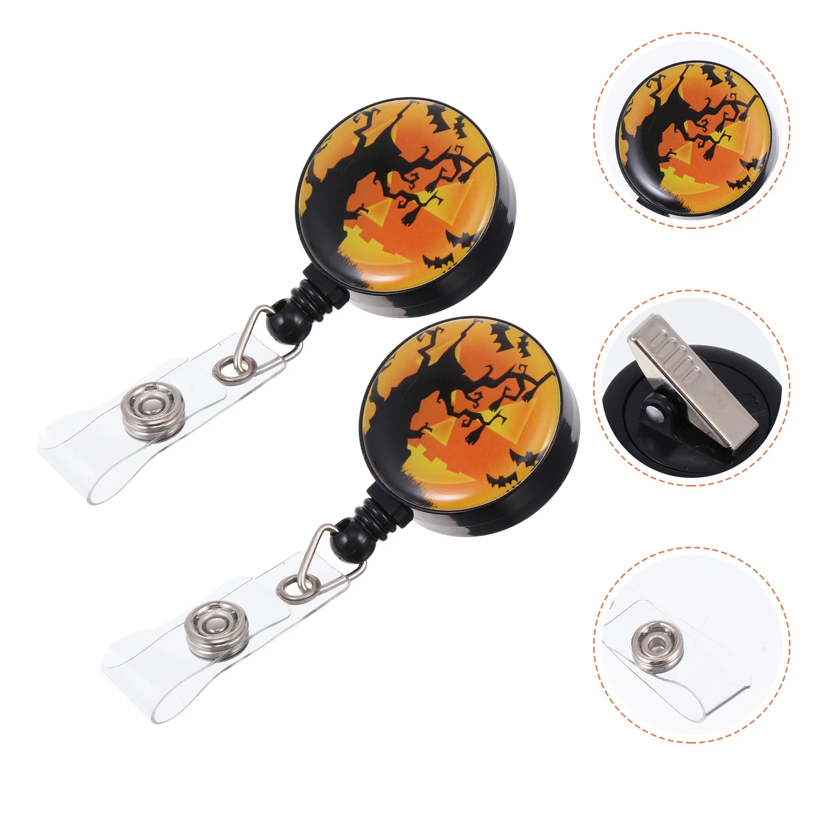 

2pcs Retractable Certificate Buckles Rotary Alligator Clips Cards Buckles Id Badge Holders