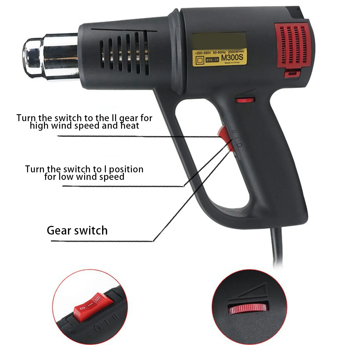 Тепловая пушка 2000 Вт с двойным контролем температуры автомобильный пленочный