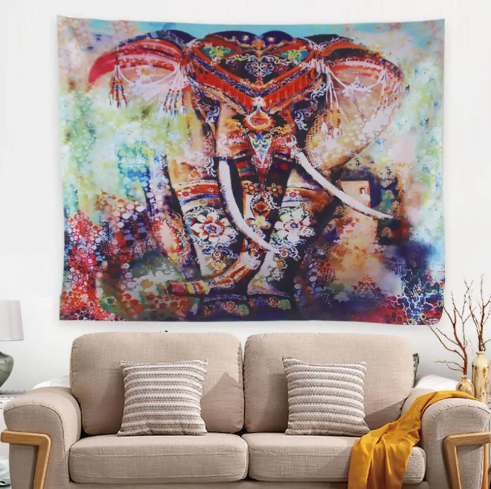 Новый Индийский гобелен в виде слона богемный декор настенный фон с 3d принтом