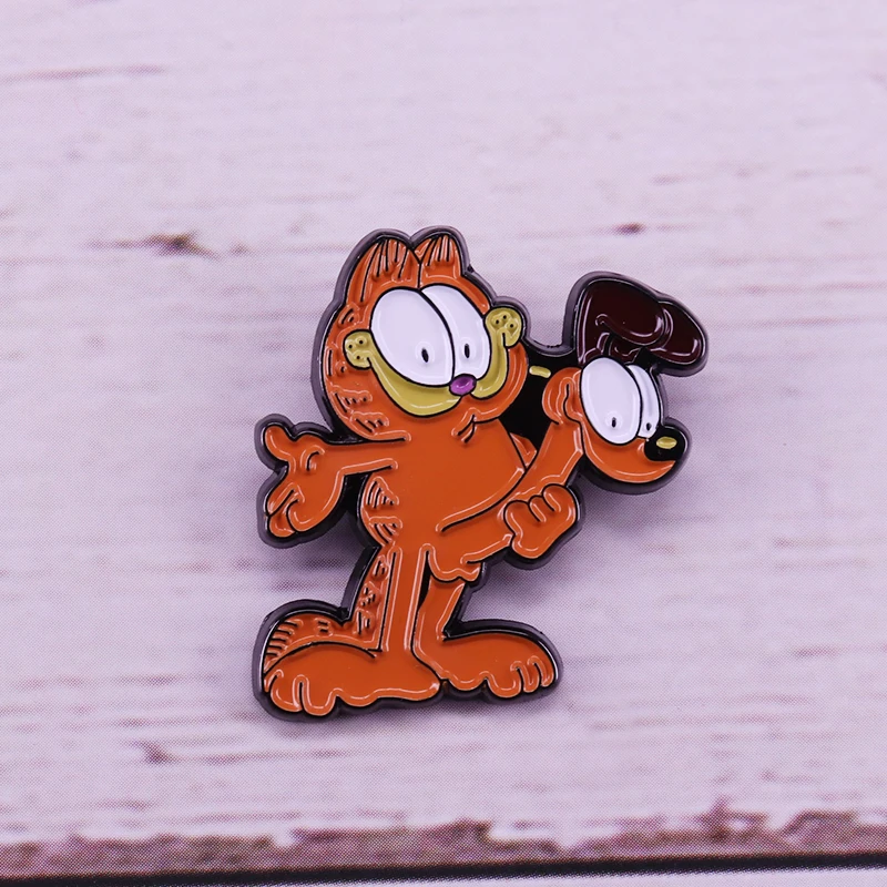 Забавная брошь Garfield милый мультяшный комикс вдохновленный аксессуар|Броши| |