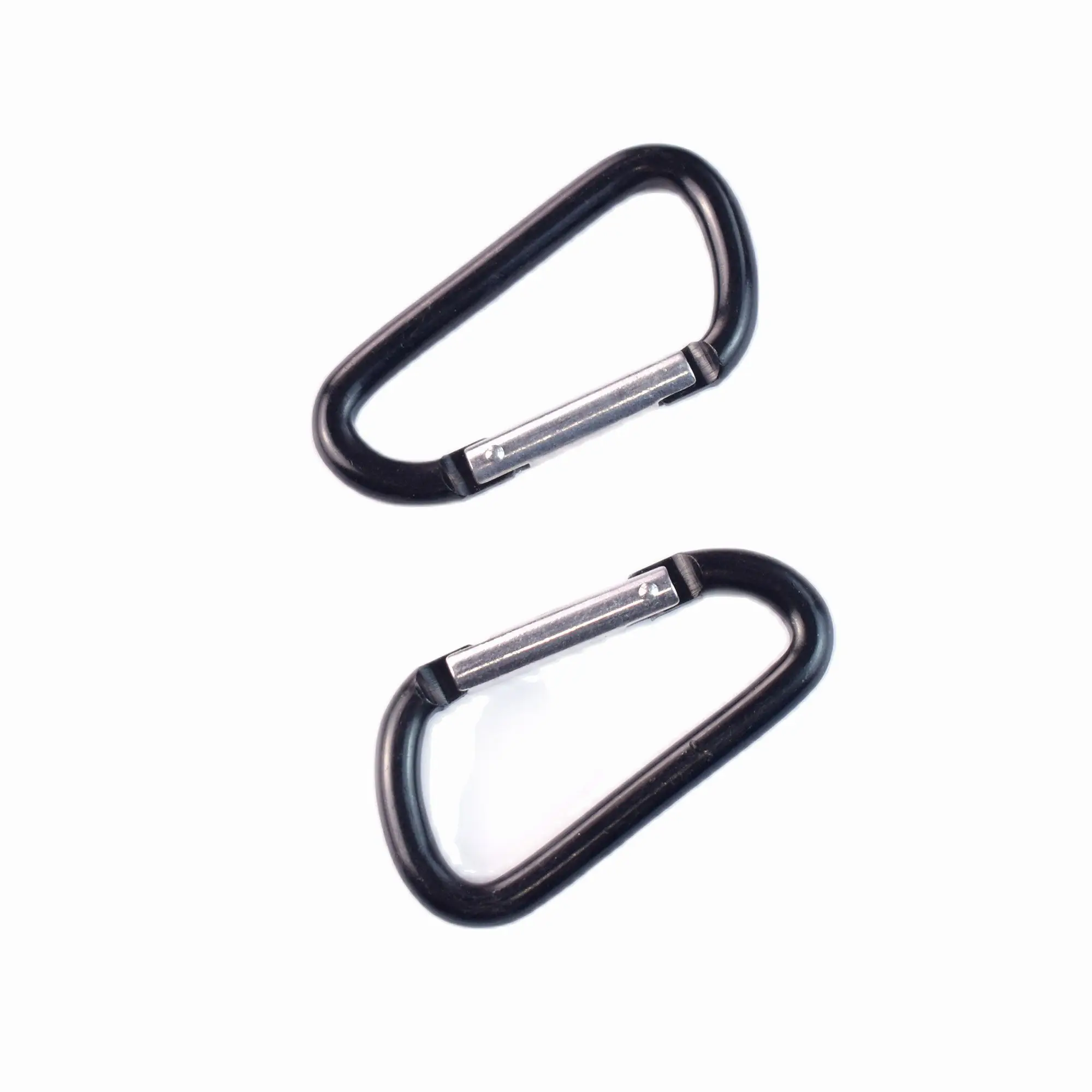 

Aluminum Carabiner medium Keychain Clip D Shape Spring Snap Locking Buckle Hooks ClipsFor Outdoor Camping 2PCS