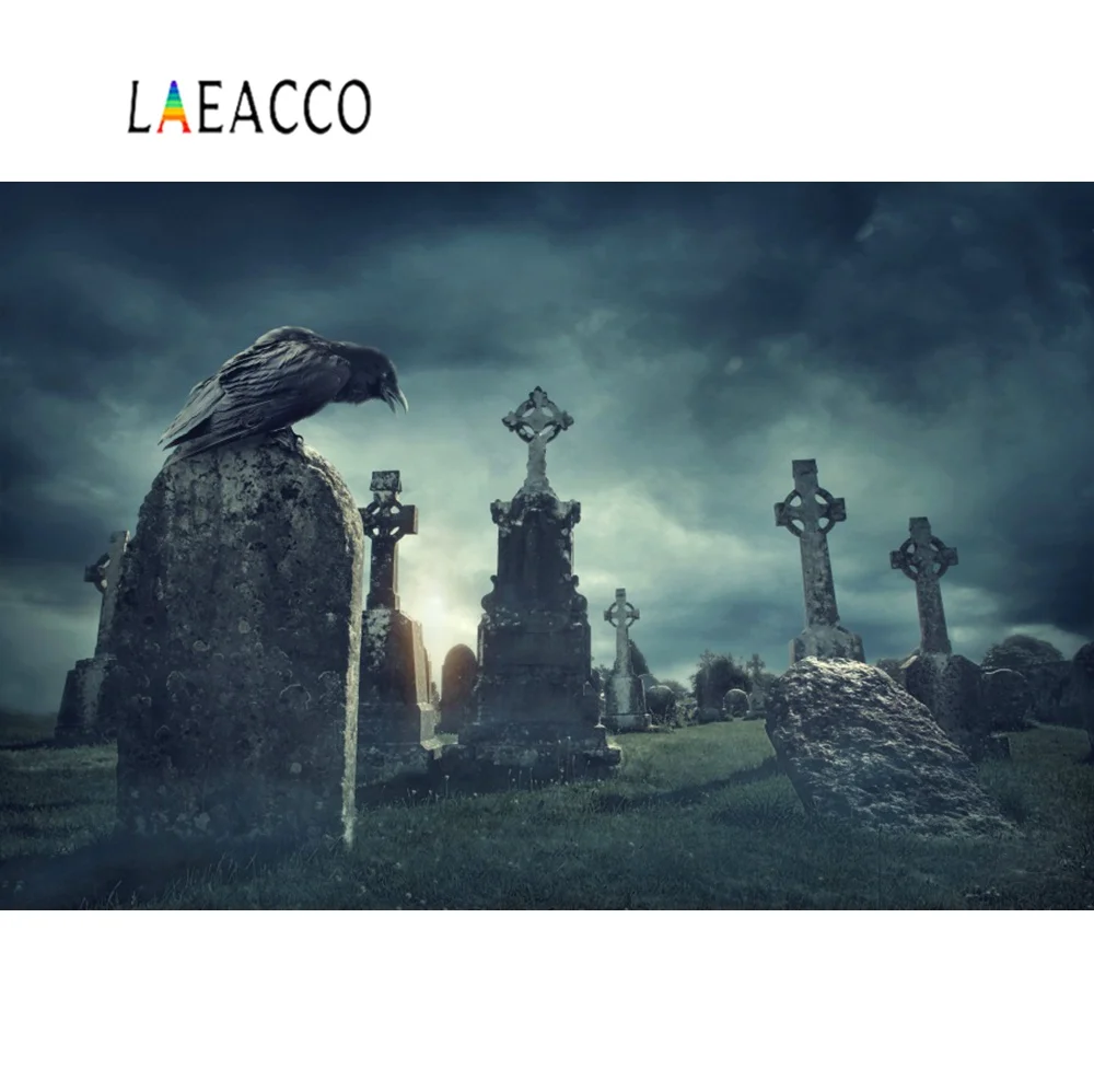 Laeacco Хэллоуин фоны фотография каменная стена ворота блестящая Звезда Луна