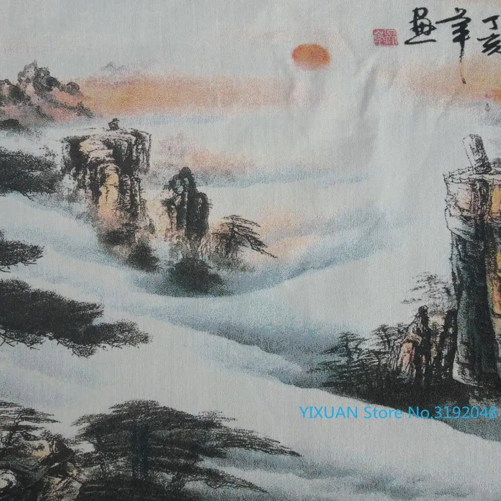 Картина с надписью Welcome pine Huangshan картина пейзажем шелковая парчовая Thangka Золотая