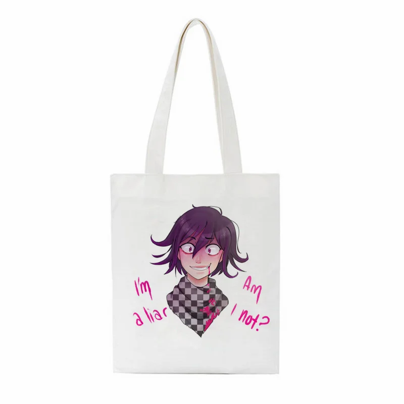 

Janpan Anime Kokichi Oma Women Harajuku Casual Female Shoulder Canvas Bag Large Capacity Tote Bag Reusable Ladies Shopping Bags