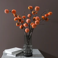 artificial berries with frost 7 hanging fake persimmons home decoration plant decoration fruit tree branch foam fruit
