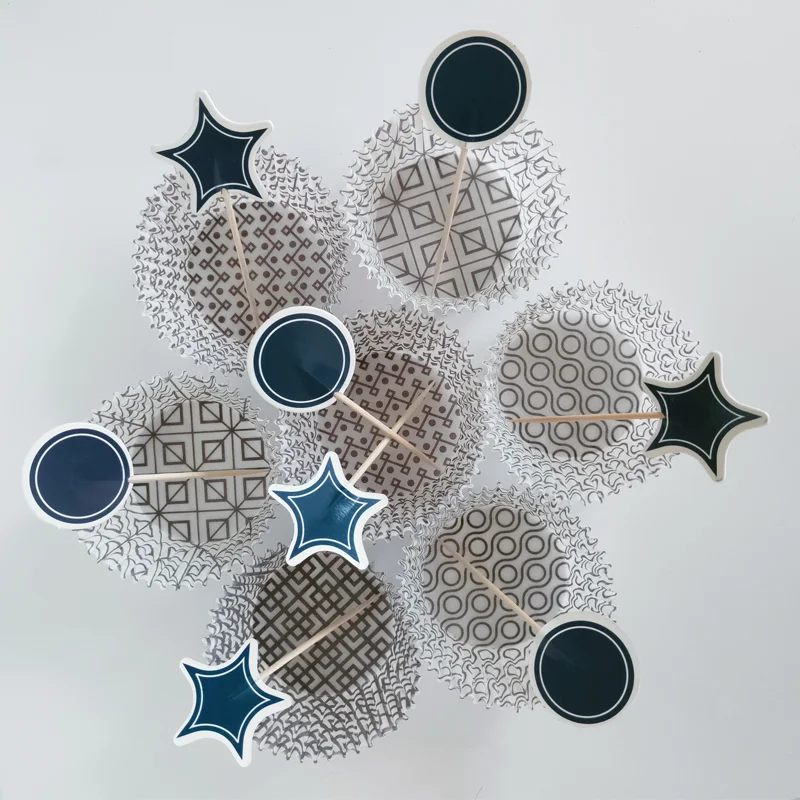 Формы для кексов и аксессуары выпечки Упаковка жиростойкие чашки топперы день