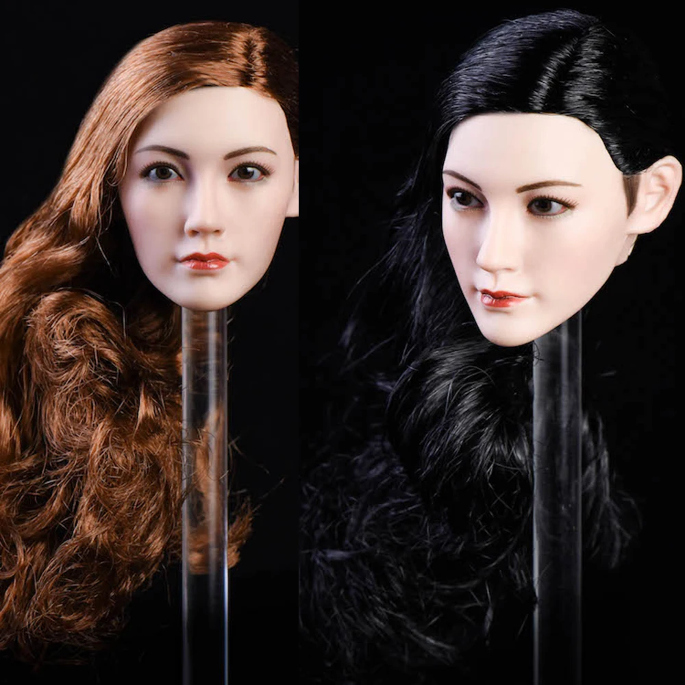 1/6 г. Женская трансплантация головы азиатская голова солдата резная для