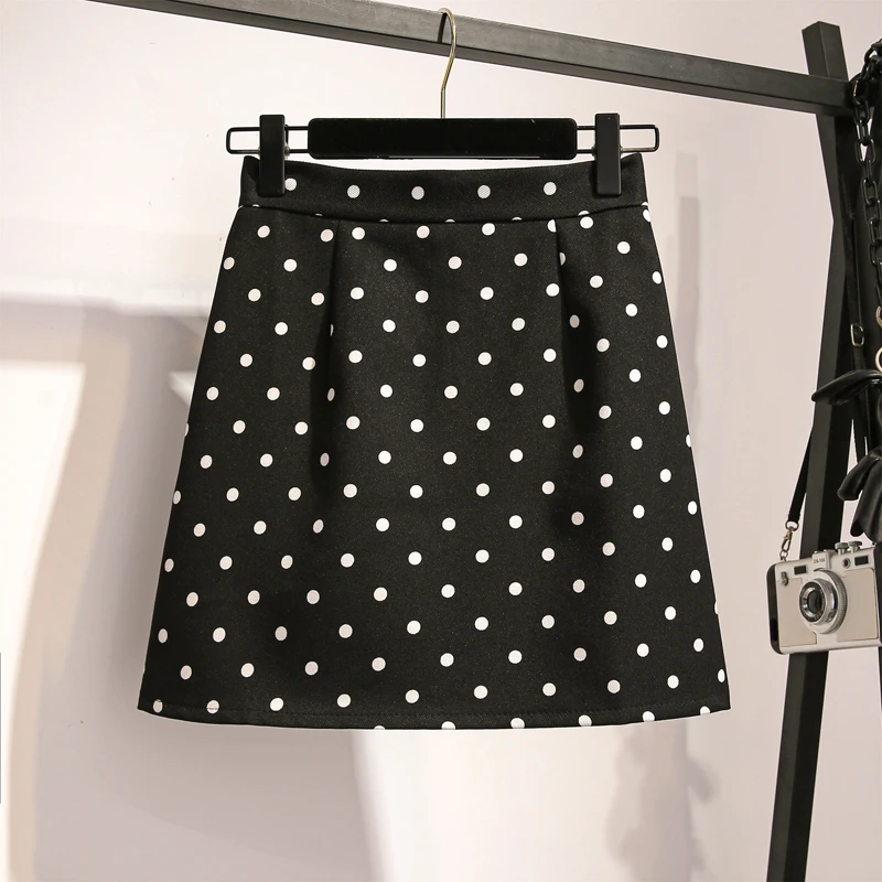 

2020 spring suits new lantern sleeve chiffon blouse polka dot print skirt two-piece clothing set vestido outfit leisure suit