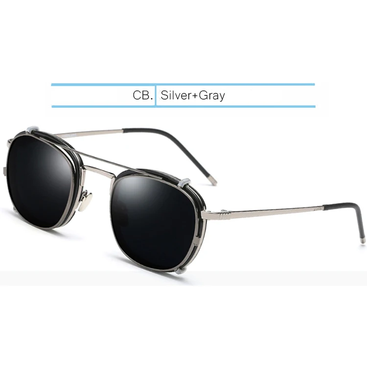 CB Silver Gray IVSTA поляризованные солнцезащитные очки для мужчин, прикрепляемые очки для женщин, сменные стёкла, солнцезащитные очки для зрения, рецептурные оптические оправы - Цвет линз: CB Silver Gray