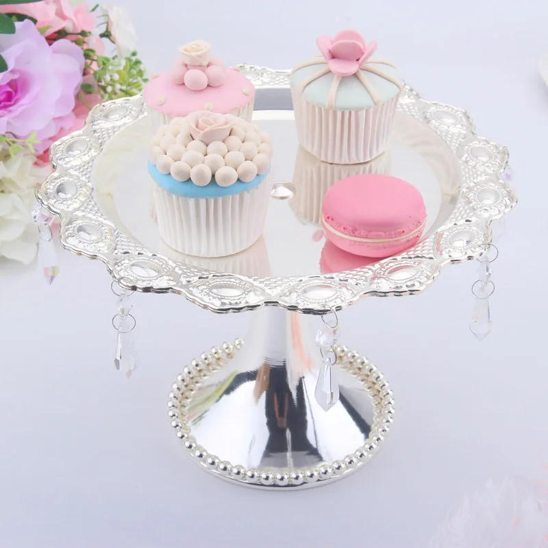 Серебряная подставка для торта поднос десертов на свадьбу украшение свадьбы
