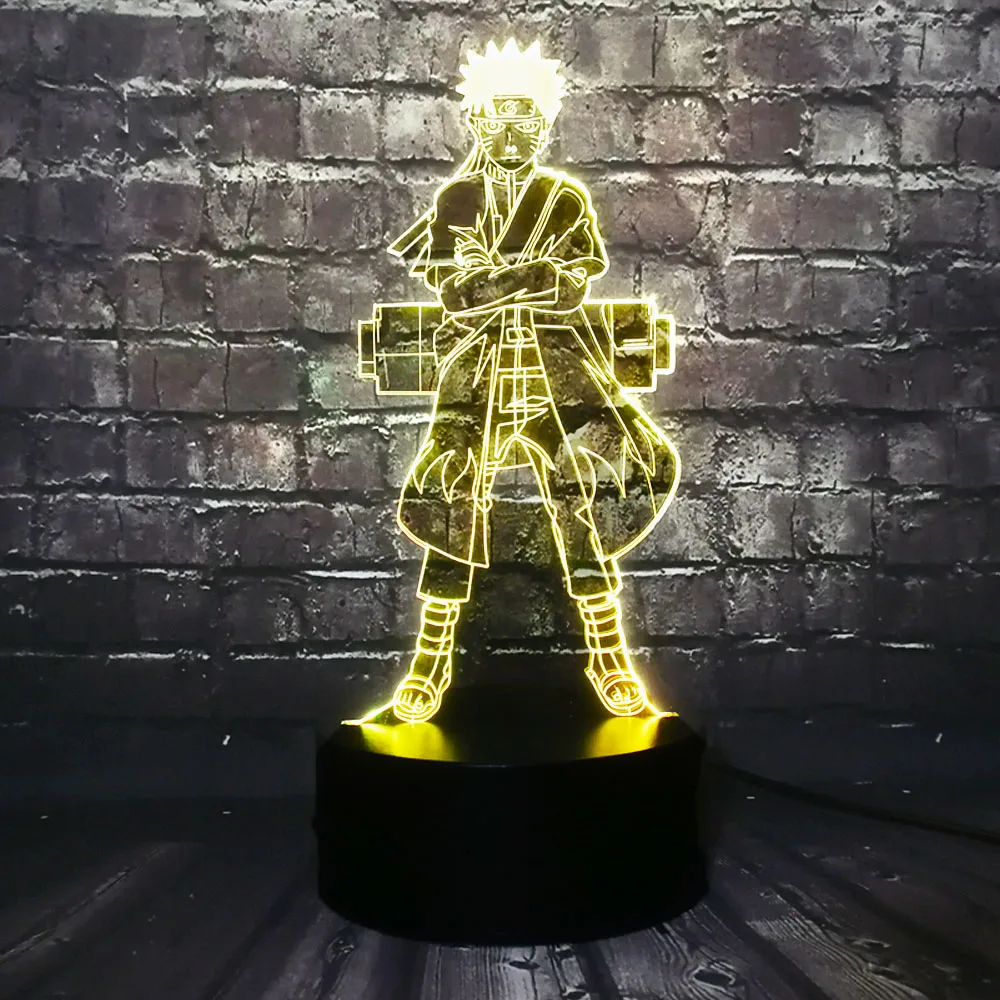 3D Uzumaki Наруто тело японский мультфильм аниме светодиодный номер мальчик Декор ночник Праздничная Вечеринка поставка блеск друзья Рождественский подарок детская игрушка