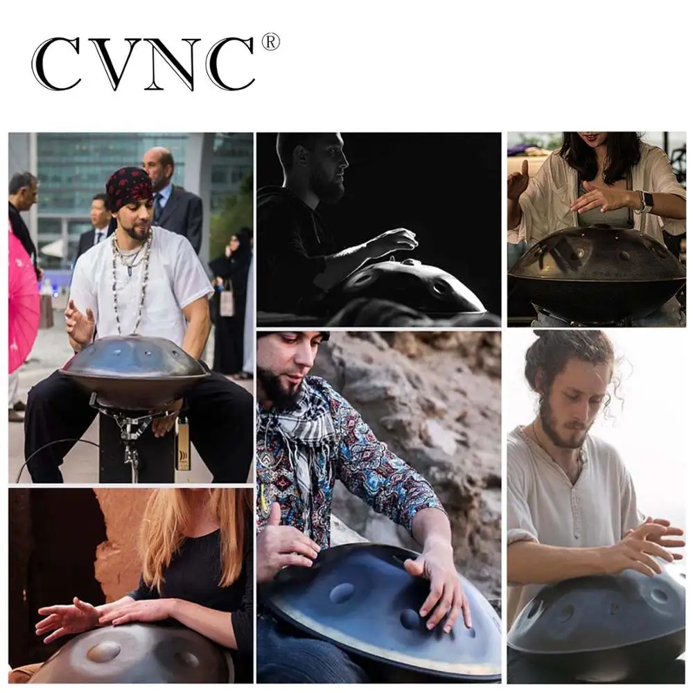 CVNC Harmonic Handpan серый цвет 9 Примечание стальной язык ударный барабан 21,65 дюймов(55 см) ручной барабан ручной поддон висячая сумка