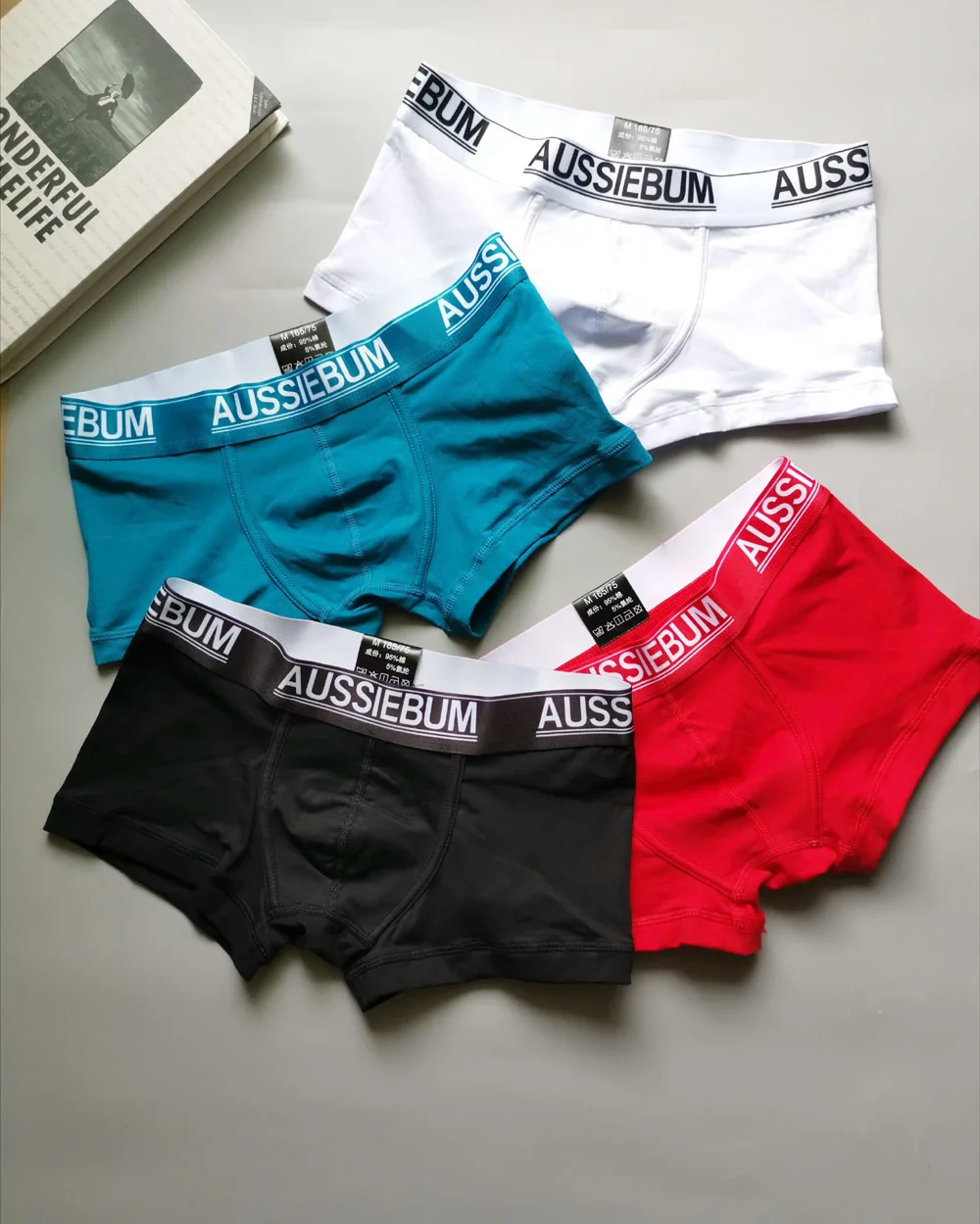 Новые мужские однотонные простые боксеры aussieпреимущества Австралии хлопковые