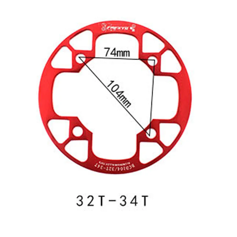 32-34T Red Защита звездочки для горного велосипеда 104BCD 32T 36T 40T защита от кривошипа, защита Шатунов для велосипеда, защита от звездочек, защитное снаряжение - Цвет: 32-34T Red