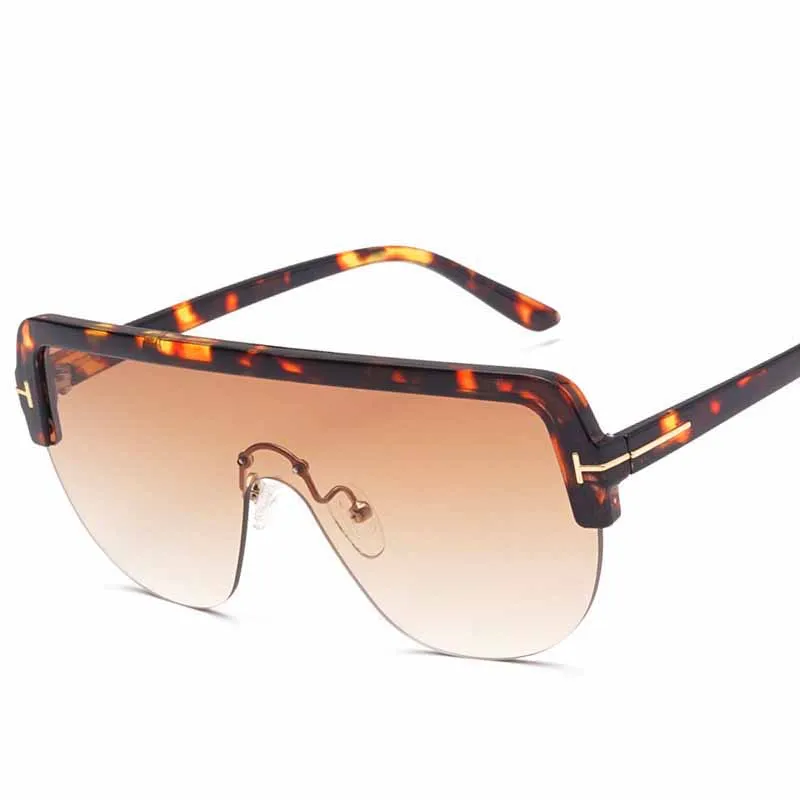 

Siamese Oversized Sun Glasses Men Women Fashion Semi Rimless Ocean Lens Sunglasses Photochromism Big Frame Eyeglasses UV400