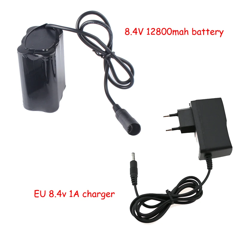 

8.4V 12800mAh 18650 Battery Pack 6 x 18650 lithium ion Rechargeable Battery Pack for Bike Bicycle Light Headlamp