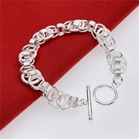 925 sterling silver bracelets snake chain screw fits european silver trinkets length 20cm fashion jewelry gift diy