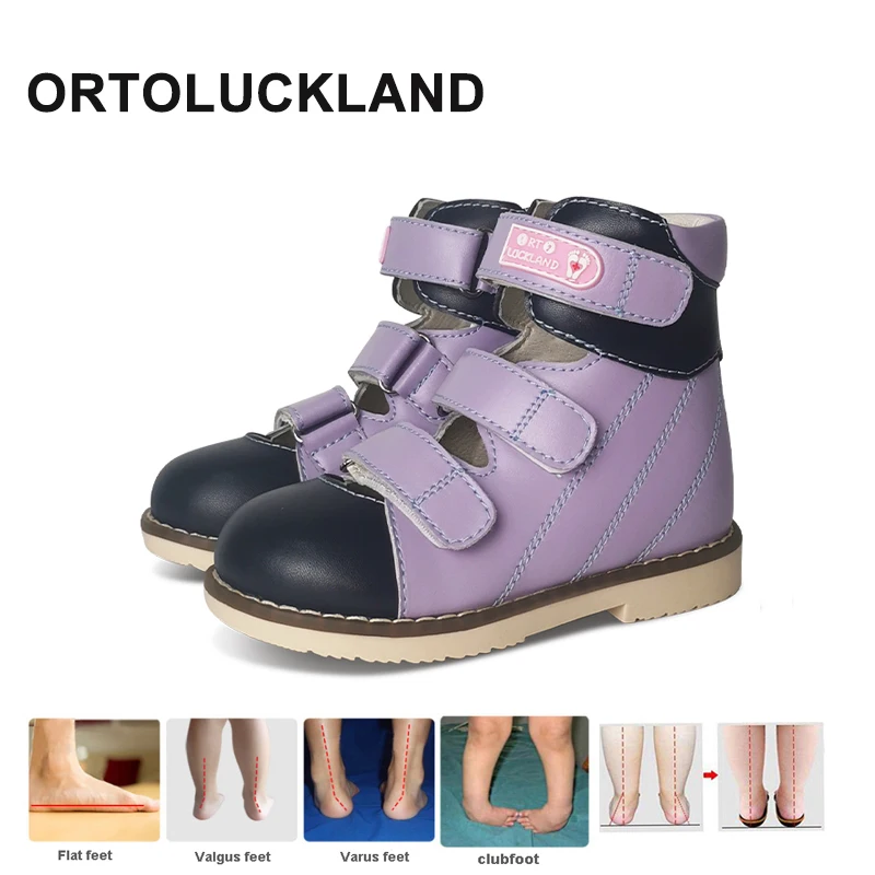 Ортопедические сандалии для мальчиков и девочек плоская обувь с закрытым носком