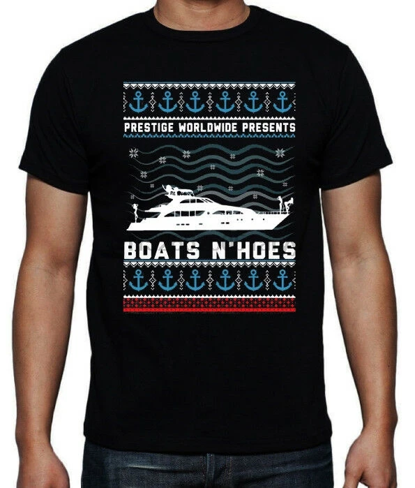 

Boats And Hoes Hos Stepbrothers Christmas Ugly Sweater Funny Xmas Black T Shirt