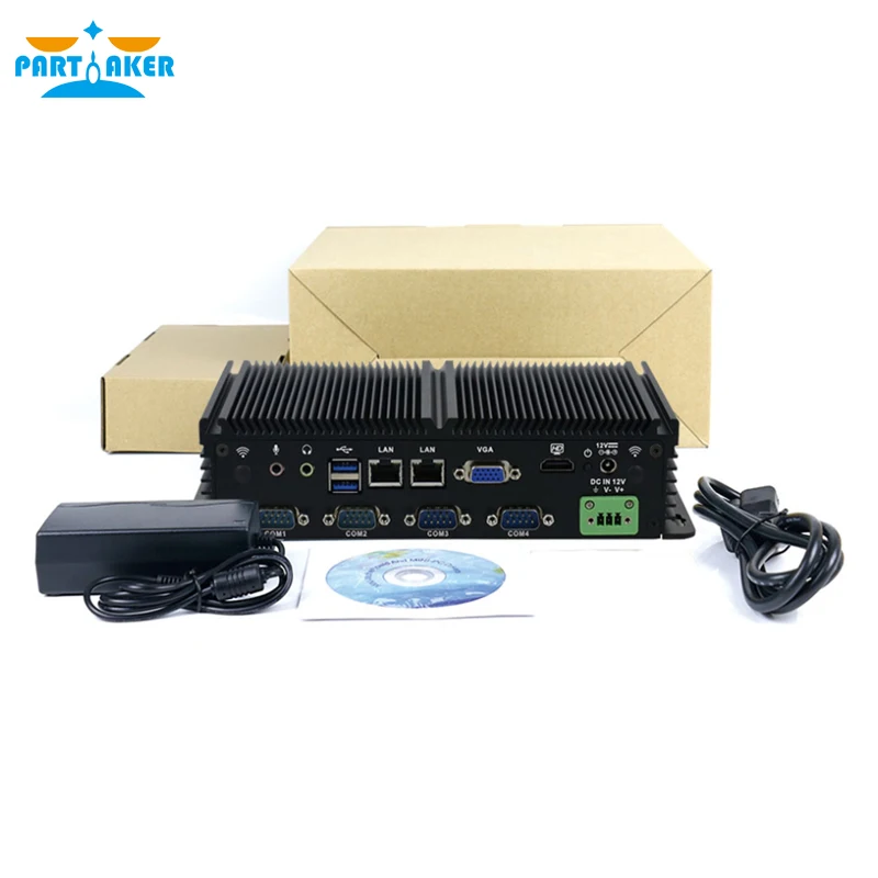 Partaker Linux Mini PC Intel J1900 Dual Lan безвентиляторный промышленный компьютер Sup port GPIO SIM слот 6