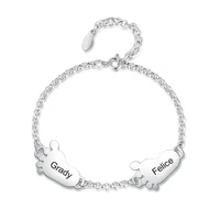 2021 fashion engraving name date baby feet bracelets letter bangle stainless steel chaim custom birthstone bracelet kid gifts