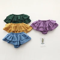 baby girls short skirts double layer pleated tutu bloomers infant newborn diapers cover infant photo props princess clothes