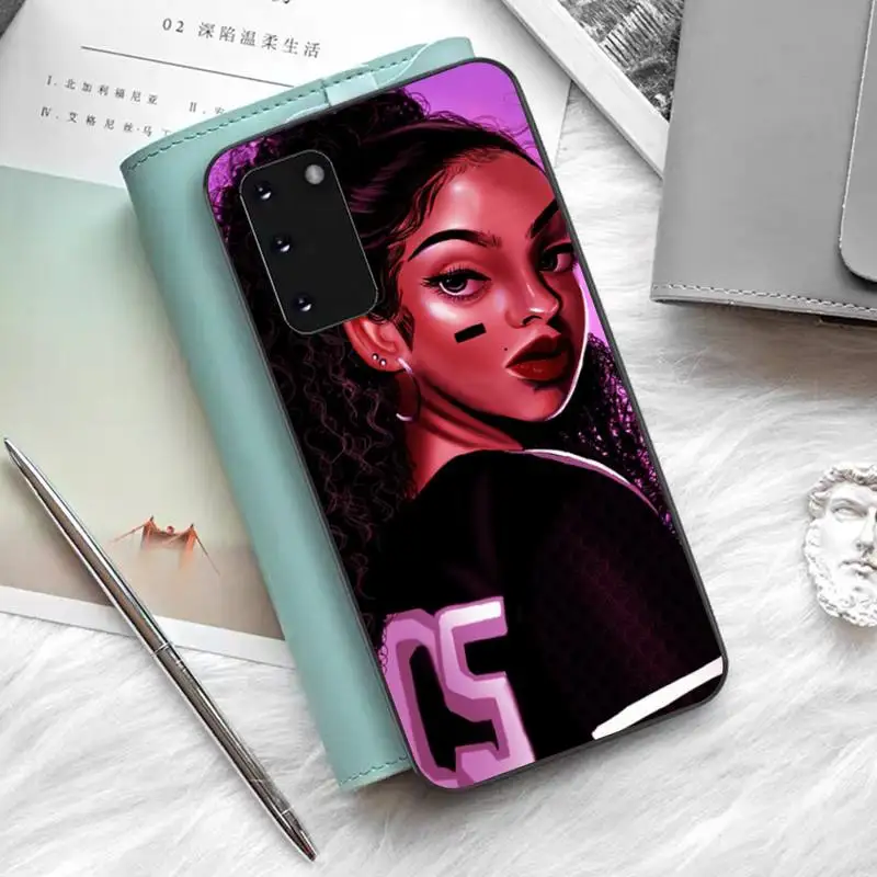 

Fashion Black Girls African Phone Case for Samsung S 5 6 7edge 8 9 10 20 21 plus lite UlTRA case