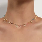Ожерелье-чокер женское, короткое, с цветами маргариток, цветными бусинами, в Корейском стиле, украшения для отдыха