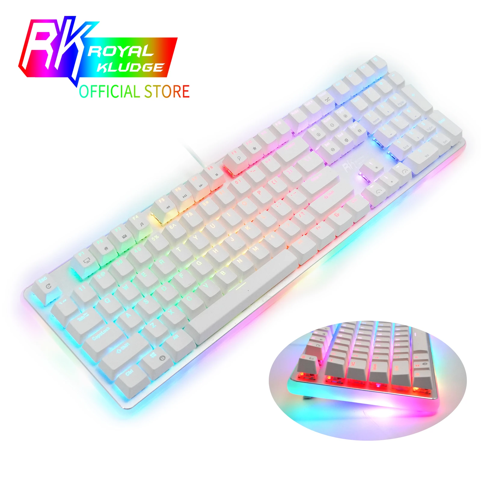 Официальный Оригинал RK918 Проводная Механическая клавиатура RGB игровая с