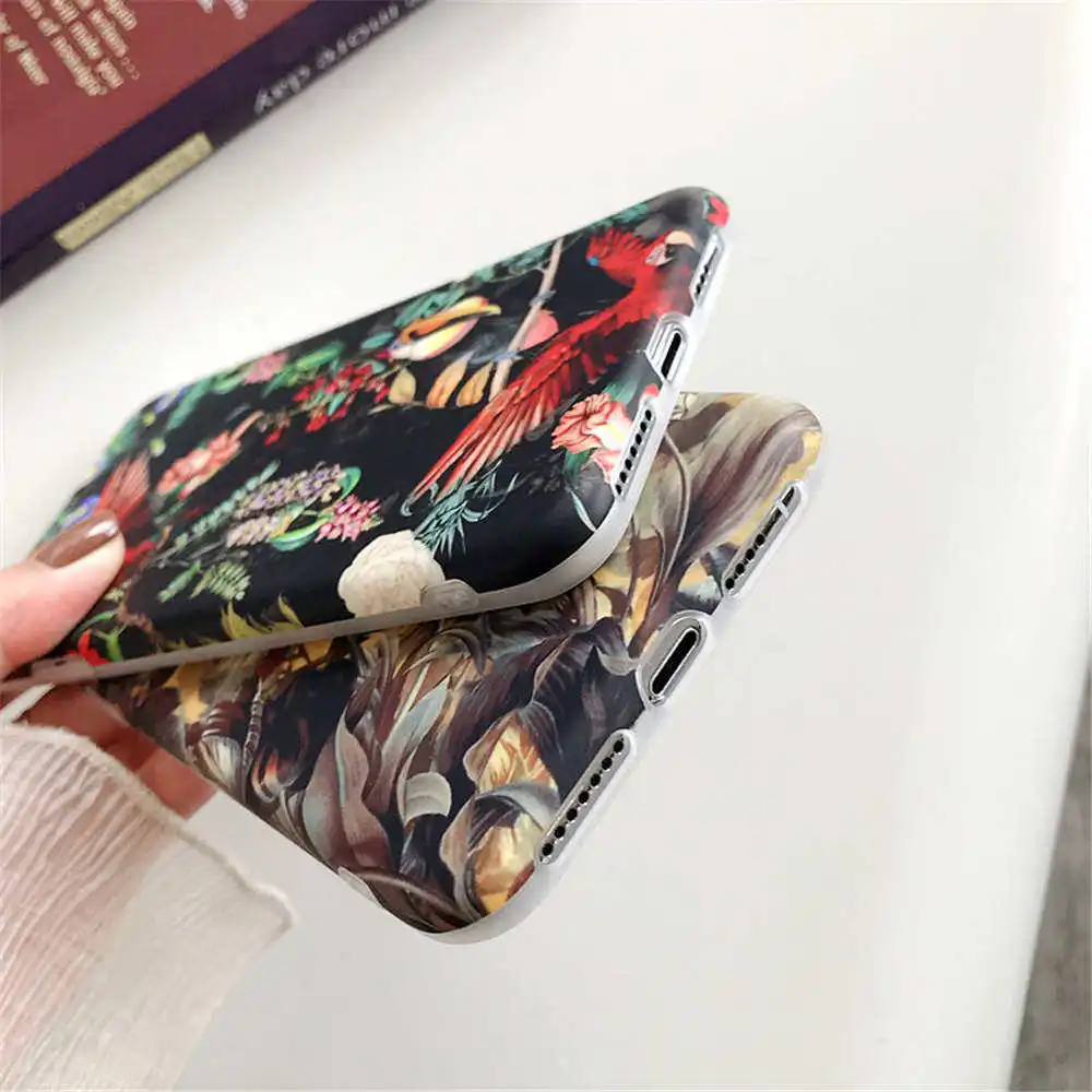 Платье в стиле ретро с цветочным узором чехол для iphone X XR 7 8 плюс Чехол Силиконовый мягкий матовый чехол для телефона чехол s для iphone 11 Pro XS Max, 6 S, 6 Plus, чехол Крышка