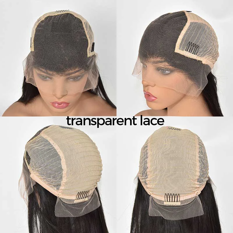 Transparent Lace Невидимый поддельные волосы на голову кудрявый парик на фронте шнурка короткий Боб Пикси вырезать парик их натуральных волос предварительно сорвал с волосами младенца Remy 13X6 закрытие парик - Цвет: Transparent Lace