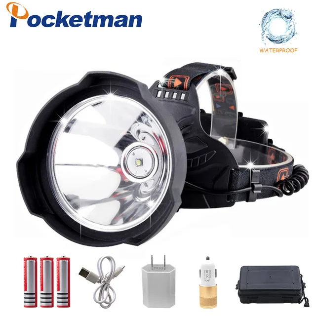 Светодиодный налобный фонарь супер мощный головной светильник яркий