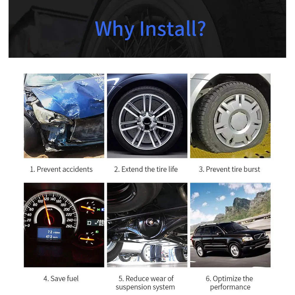 Сигнализация давления в шинах TPMS автомобильный контроль 4 шт. датчик