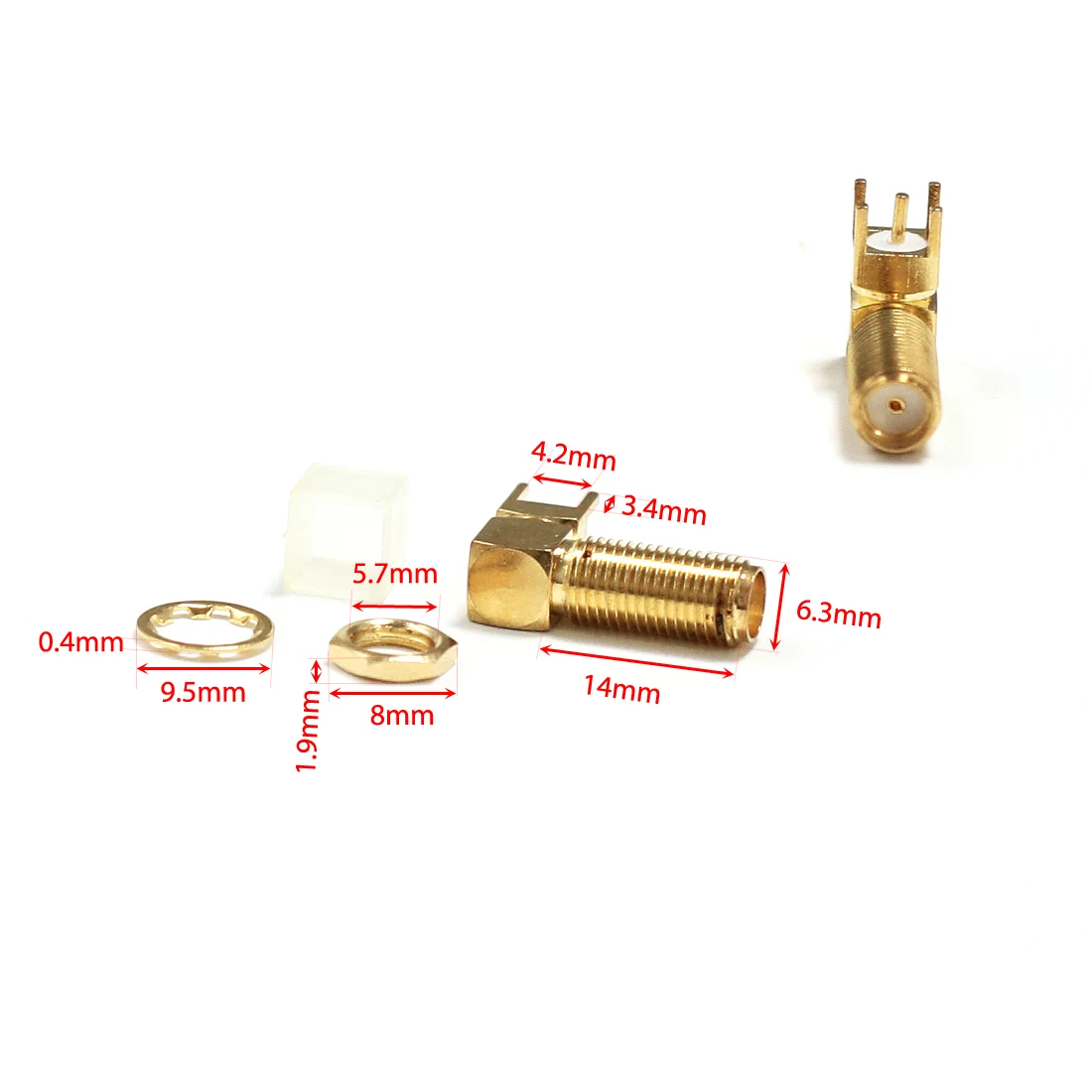 1 шт. гнездо SMA с гайкой прямоугольный монтаж печатной платы радиочастотный