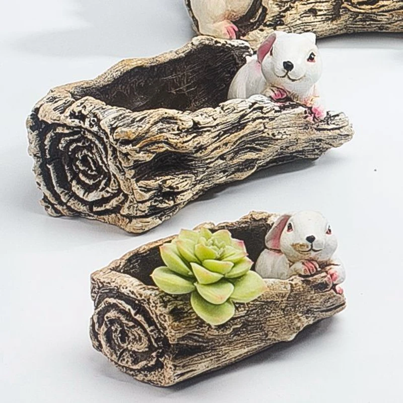 Корейский ретро цветочный горшок с имитацией кролика на колышке креативные