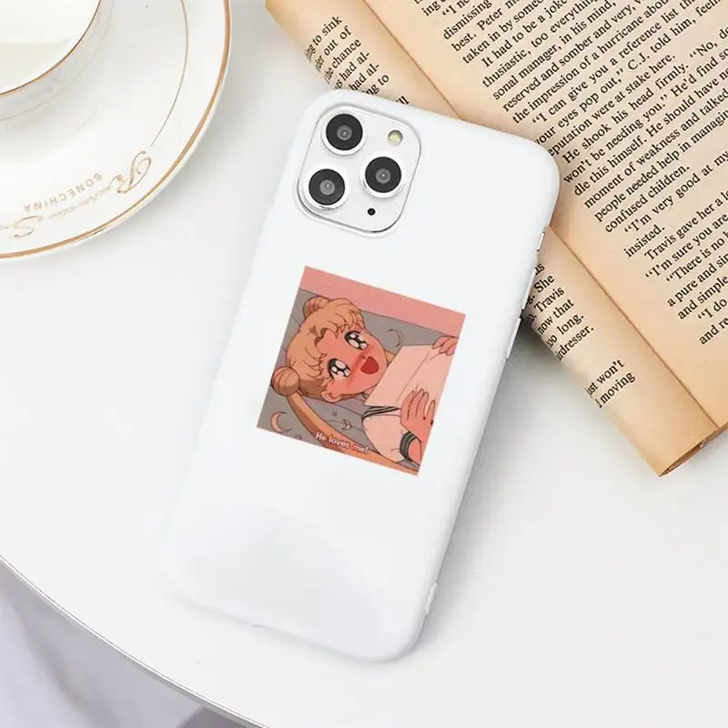 

Cartoon Sailor Moon Phone Case Candy Color for iPhone 11 12 mini pro XS MAX 8 7 6 6S Plus X SE 2020 XR