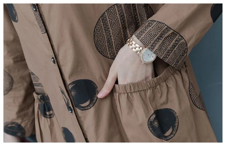 #5660 черный красный коричневый с принтом пальто для женщин Элегантное длинное