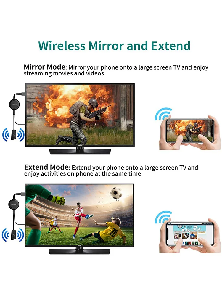 2 4G беспроводной Wi-Fi зеркальный кабель 4K совместимый-HDMI адаптер 1080P дисплея для