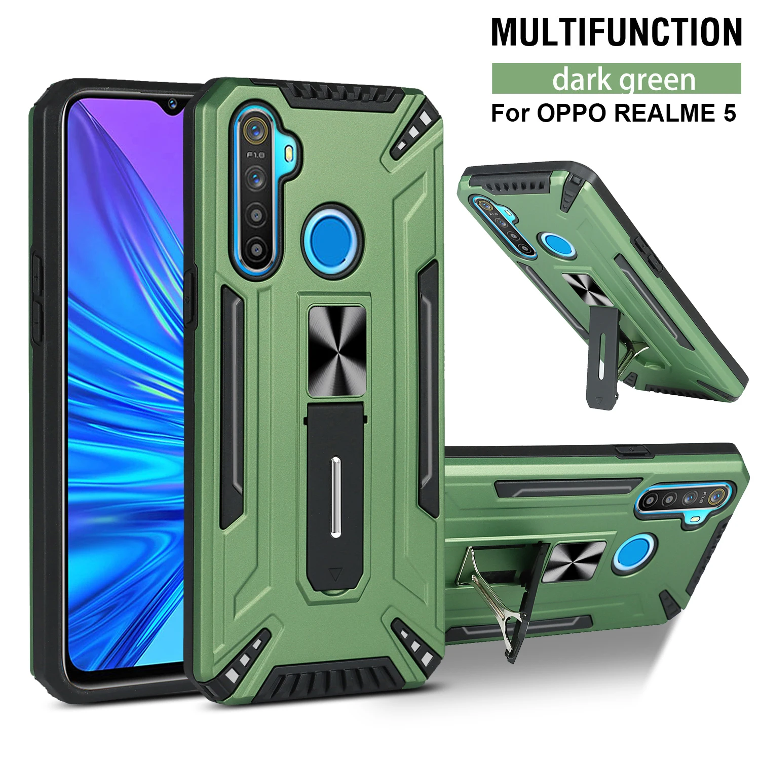 

Fashion Magnetic Kickstand Phone Case For OPPO Realme 5 5S 5I 6I 6S 6 7 7I C11 Pro Rugged Armor Shockproof Protection Back Cover