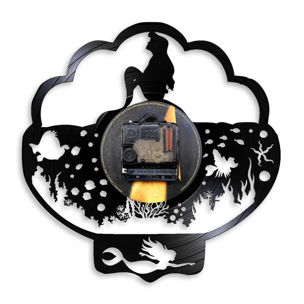 Настенные часы с изображением Русалочки сказочные украшения для подводной