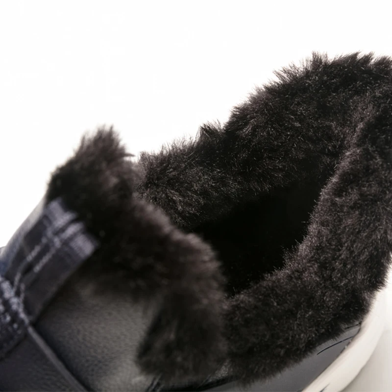 Мужские зимние ботинки ONEMIX теплые меховые сапоги классические черные кроссовки