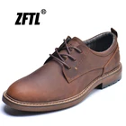 ZFTLНовинка; Мужские модельные туфли; Мужская повседневная обувь ручной работы из натуральной кожи на шнуровке; Мужские деловые туфли; Большие размеры; 0152
